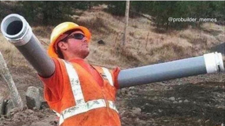 High Quality Unsafe Construction Worker Blank Meme Template