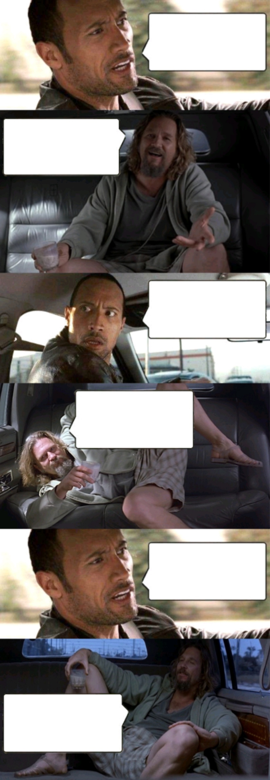 The Rock Driving The Dude Blank Meme Template