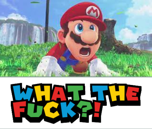 Mario what the f**k?! Blank Meme Template
