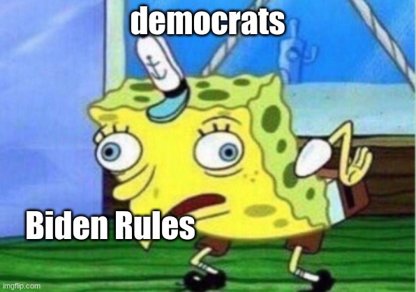 Mocking Spongebob | democrats; Biden Rules | image tagged in memes,mocking spongebob | made w/ Imgflip meme maker