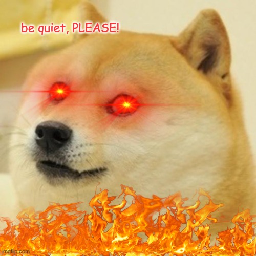 Doge Meme | be quiet, PLEASE! | image tagged in memes,doge | made w/ Imgflip meme maker
