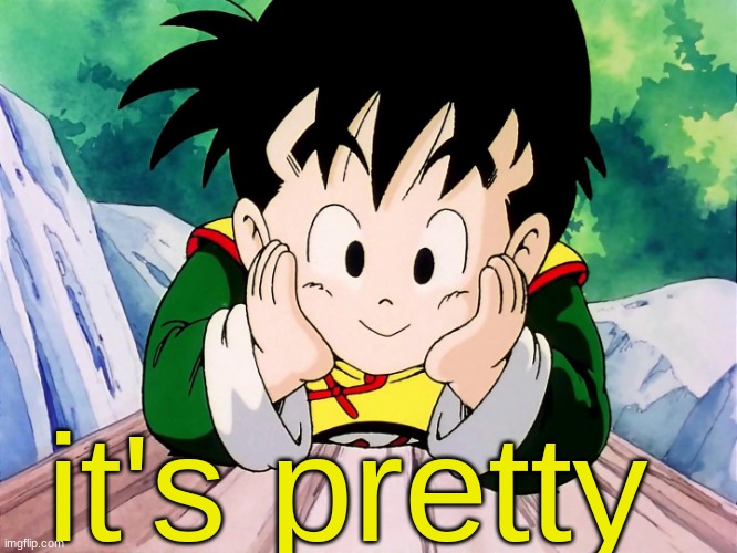 Cute Gohan (DBZ) | it's pretty | image tagged in cute gohan dbz | made w/ Imgflip meme maker
