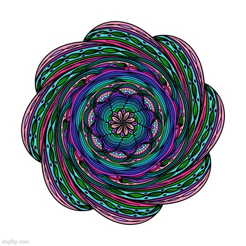 Here’s a mandala I drew in my spare time | made w/ Imgflip meme maker