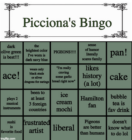 Picciona's Bingo Blank Meme Template