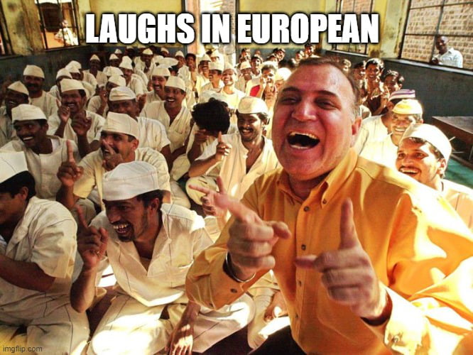 laughs in european Blank Meme Template