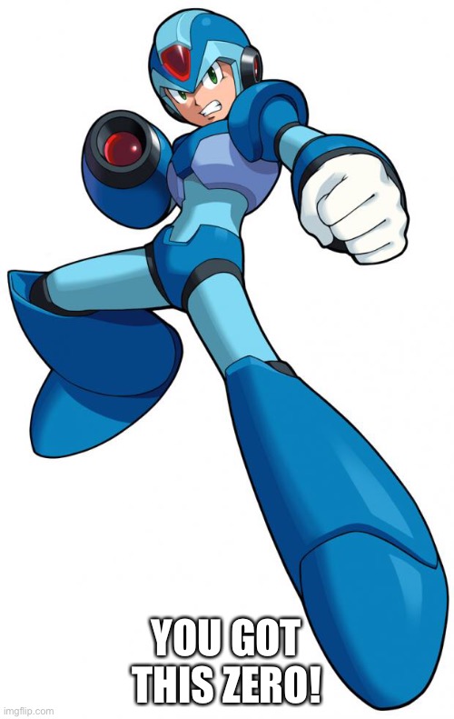 Mega Man X | YOU GOT THIS ZERO! | image tagged in mega man x | made w/ Imgflip meme maker