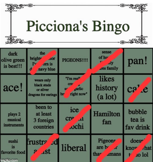 u3u | image tagged in picciona's bingo | made w/ Imgflip meme maker