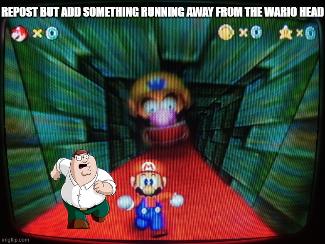 You want fun? | REPOST BUT ADD SOMETHING RUNNING AWAY FROM THE WARIO HEAD | image tagged in wario head is come to eat mario | made w/ Imgflip meme maker