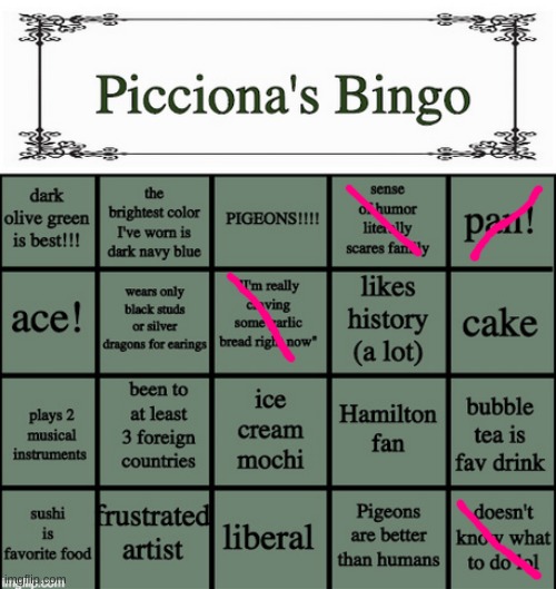 I'm nowhere close T~T | image tagged in picciona's bingo | made w/ Imgflip meme maker