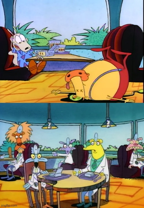 High Quality Rocko explaining Blank Meme Template