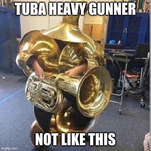 Tuba heavy gunner | TUBA HEAVY GUNNER NOT LIKE THIS | image tagged in tuba heavy gunner | made w/ Imgflip meme maker