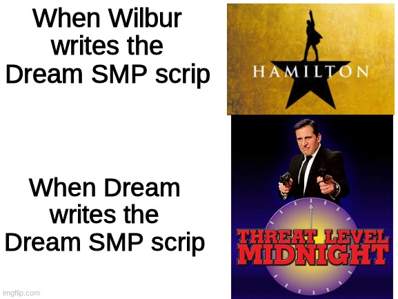 If you don't get it, I'm sorry but I will still laugh >XD | When Wilbur writes the Dream SMP scrip; When Dream writes the Dream SMP scrip | image tagged in blank white template,the office,dreamsmp | made w/ Imgflip meme maker