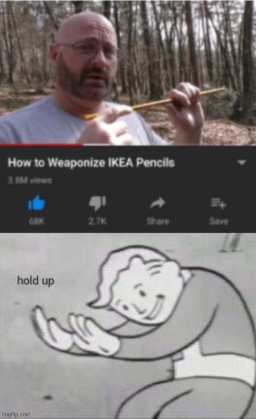 Excuse me whut | image tagged in fallout hold up,weapons,youtube,sus,whaaat | made w/ Imgflip meme maker