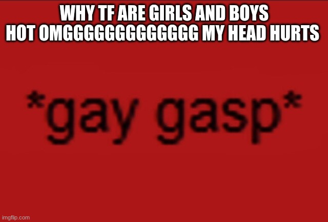 WHY TF ARE GIRLS AND BOYS HOT OMGGGGGGGGGGGGG MY HEAD HURTS | made w/ Imgflip meme maker