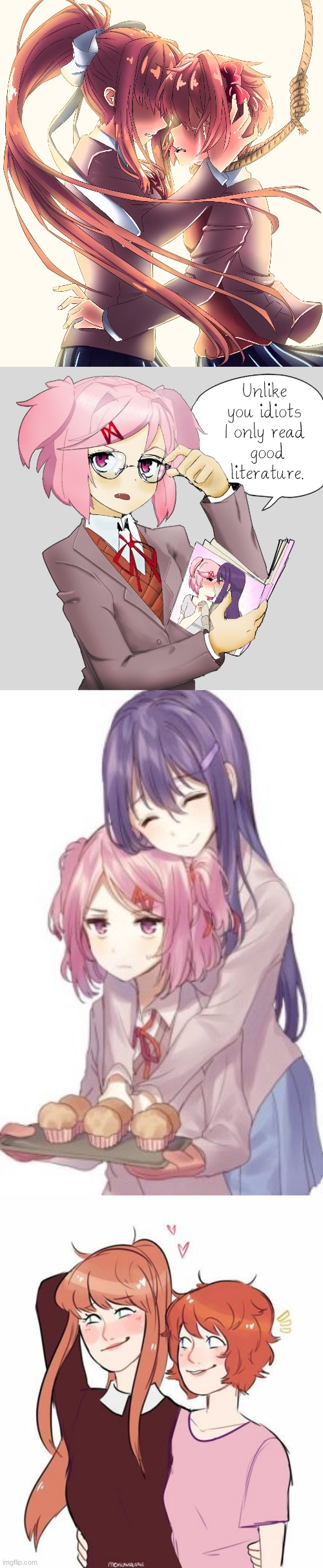 Natsuki x Yuri and Monika x Sayori bc | made w/ Imgflip meme maker