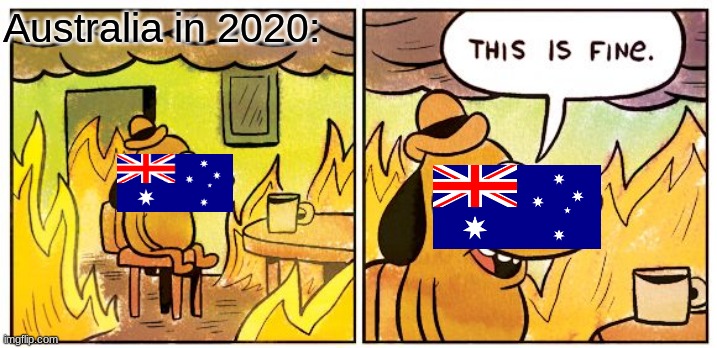 This Is Fine | Australia in 2020: | image tagged in memes,this is fine | made w/ Imgflip meme maker
