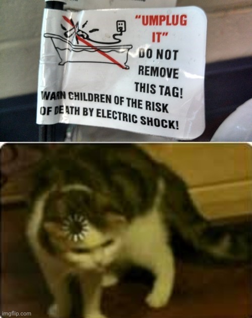 "Umplug it" hair dryer | image tagged in buffering cat,spelling error,memes,meme,you had one job,error | made w/ Imgflip meme maker