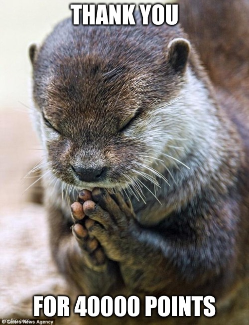 Thank you Lord Otter | THANK YOU; FOR 40000 POINTS | image tagged in thank you lord otter | made w/ Imgflip meme maker