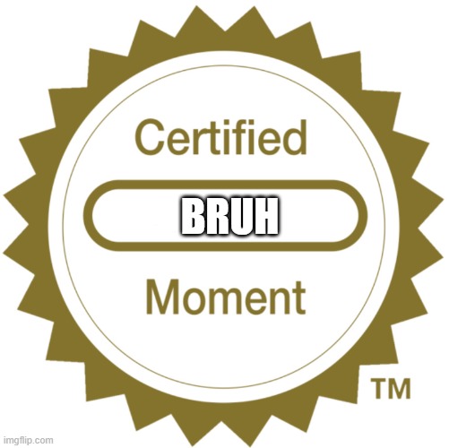 Certified Moment | BRUH | image tagged in certified moment | made w/ Imgflip meme maker