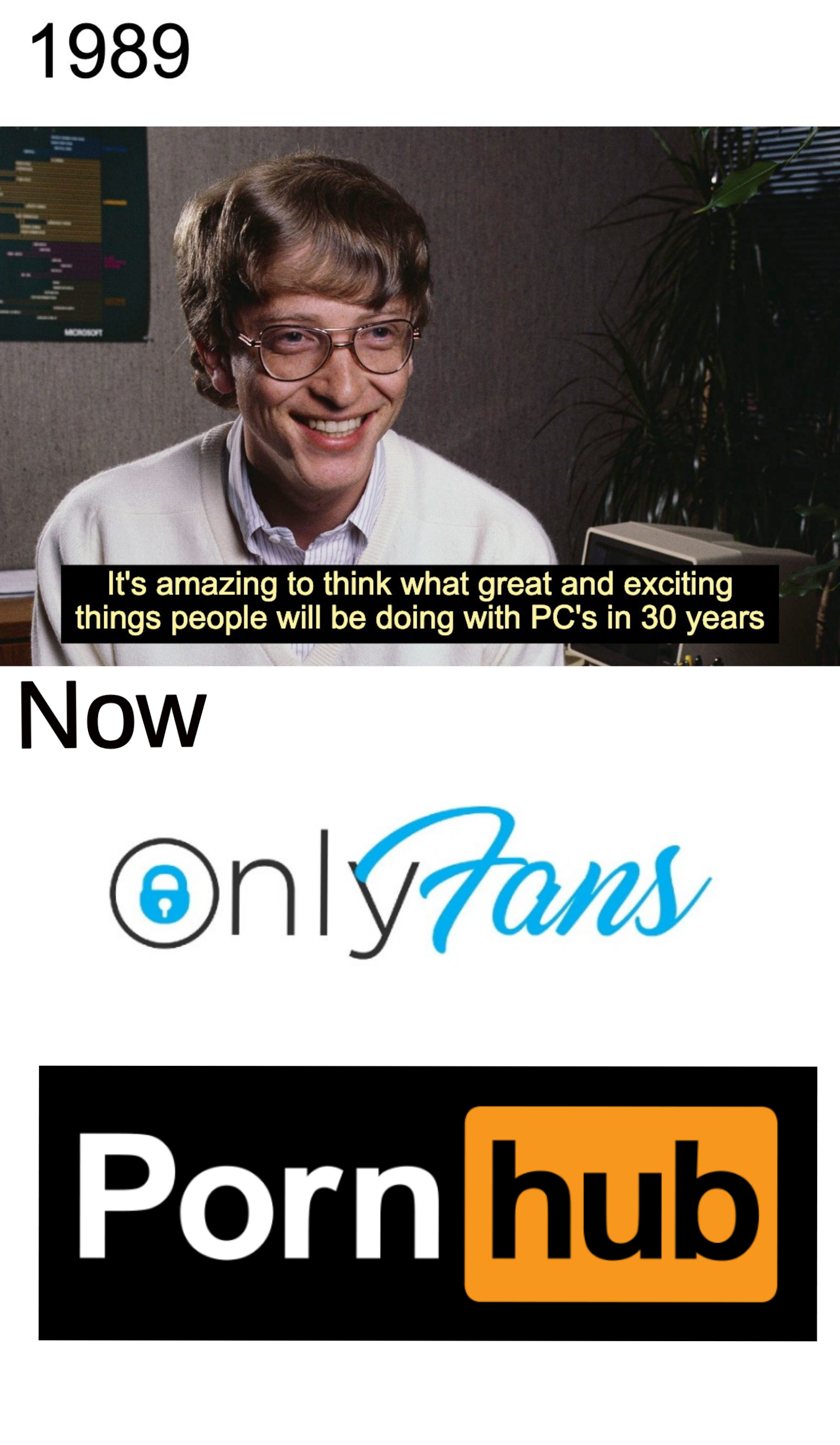 High Quality Bill Gates PC Blank Meme Template