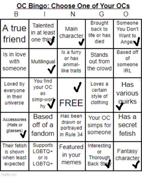 Lmao My OC Ruby- | image tagged in jer-sama's oc bingo | made w/ Imgflip meme maker