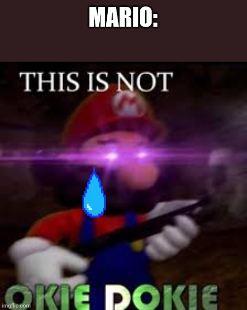 This is not okie dokie | MARIO: | image tagged in this is not okie dokie | made w/ Imgflip meme maker