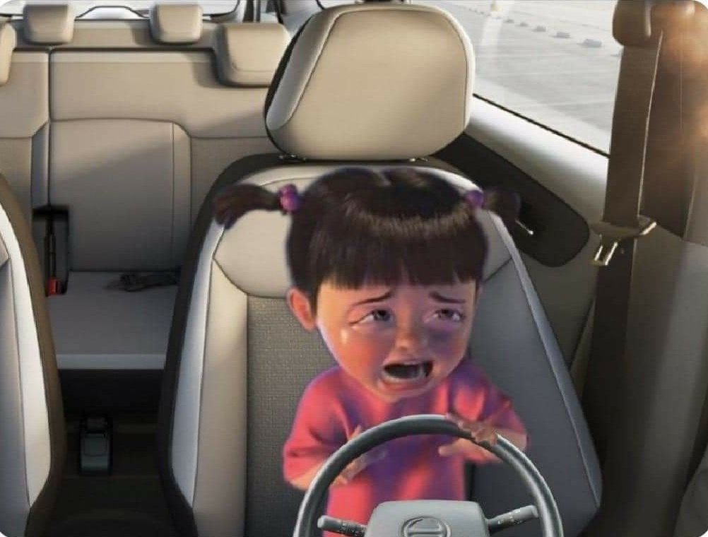 Crying Boo Driving Blank Meme Template