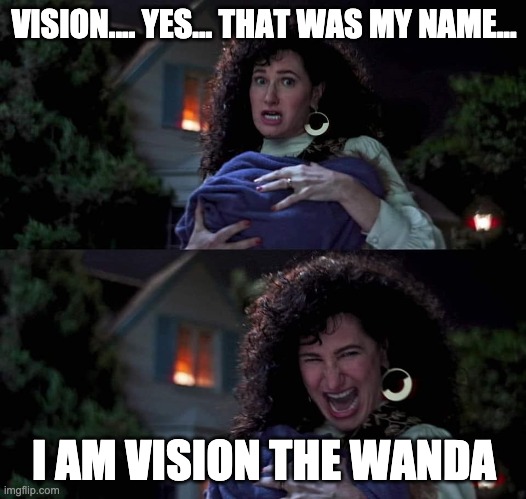 Agatha All Along | VISION.... YES... THAT WAS MY NAME... I AM VISION THE WANDA | image tagged in agatha all along | made w/ Imgflip meme maker
