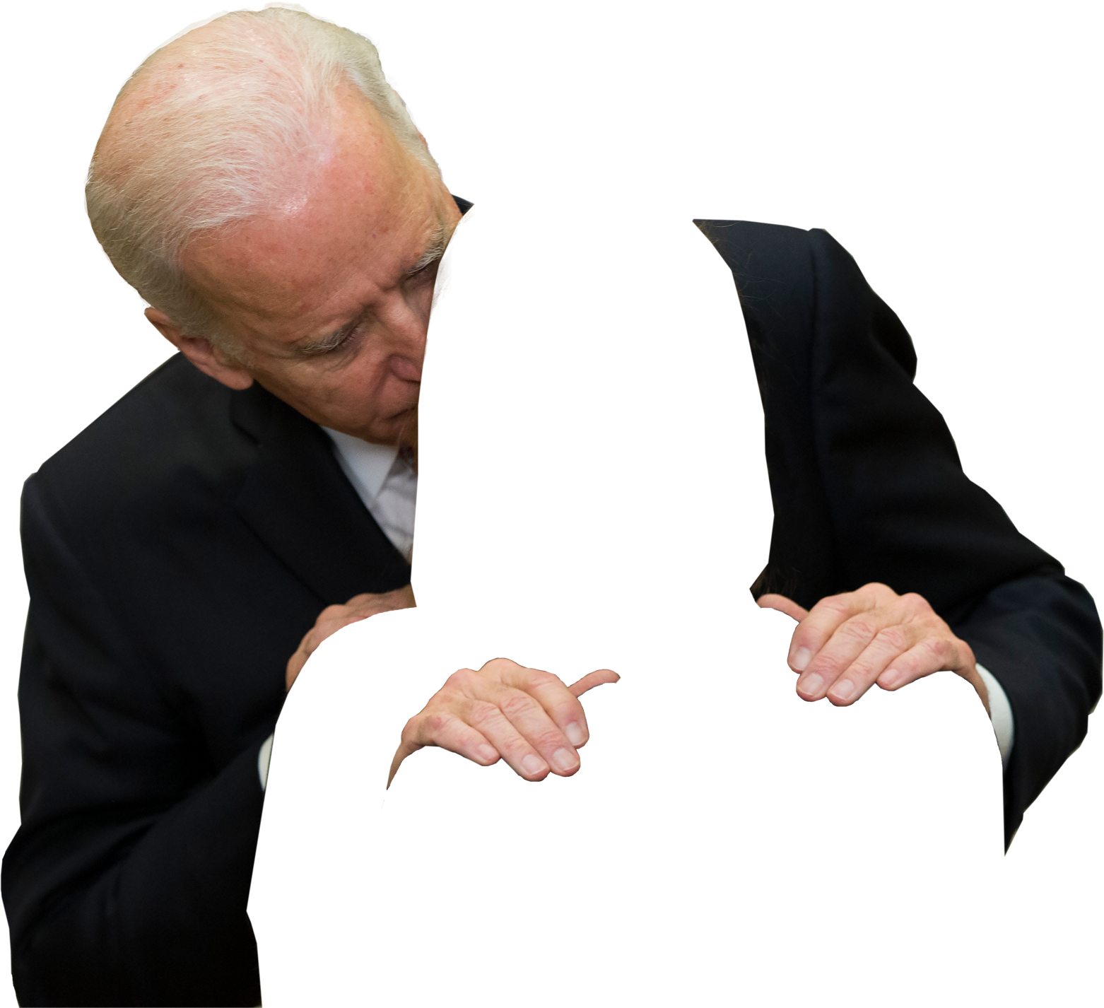 Joe biden sniffing (transparent) Blank Meme Template