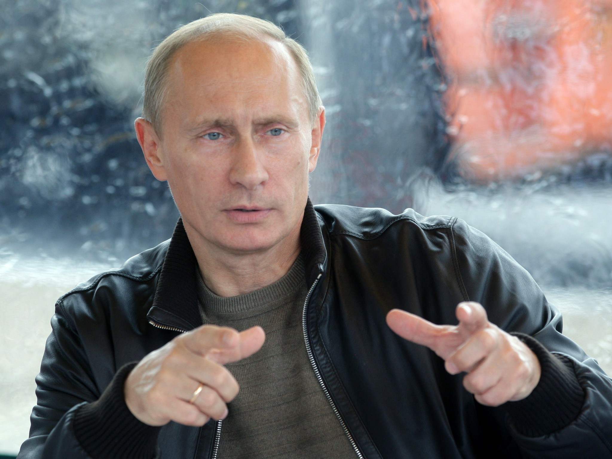 High Quality Putin finger guns Blank Meme Template