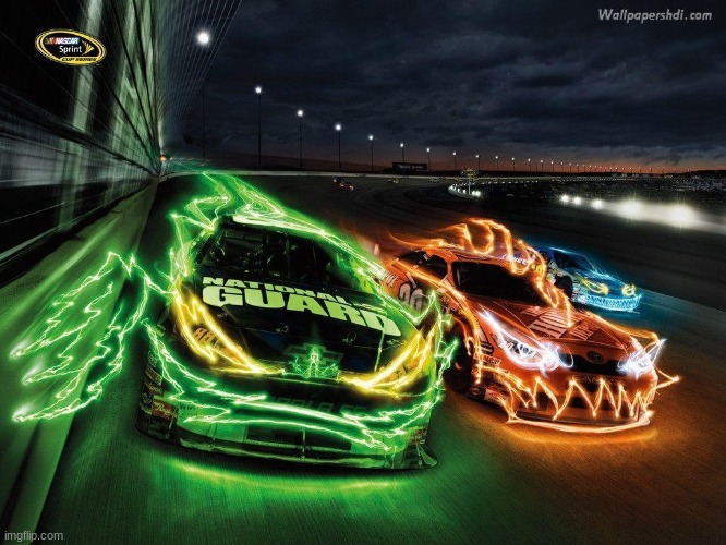 Neon NASCAR | image tagged in badass car | made w/ Imgflip meme maker