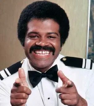 Love Boat bartender Isaac Washington double finger guns pointing Blank Meme Template
