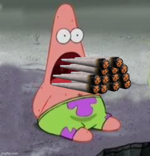 Huff and Puff | image tagged in suprised patrick | made w/ Imgflip meme maker