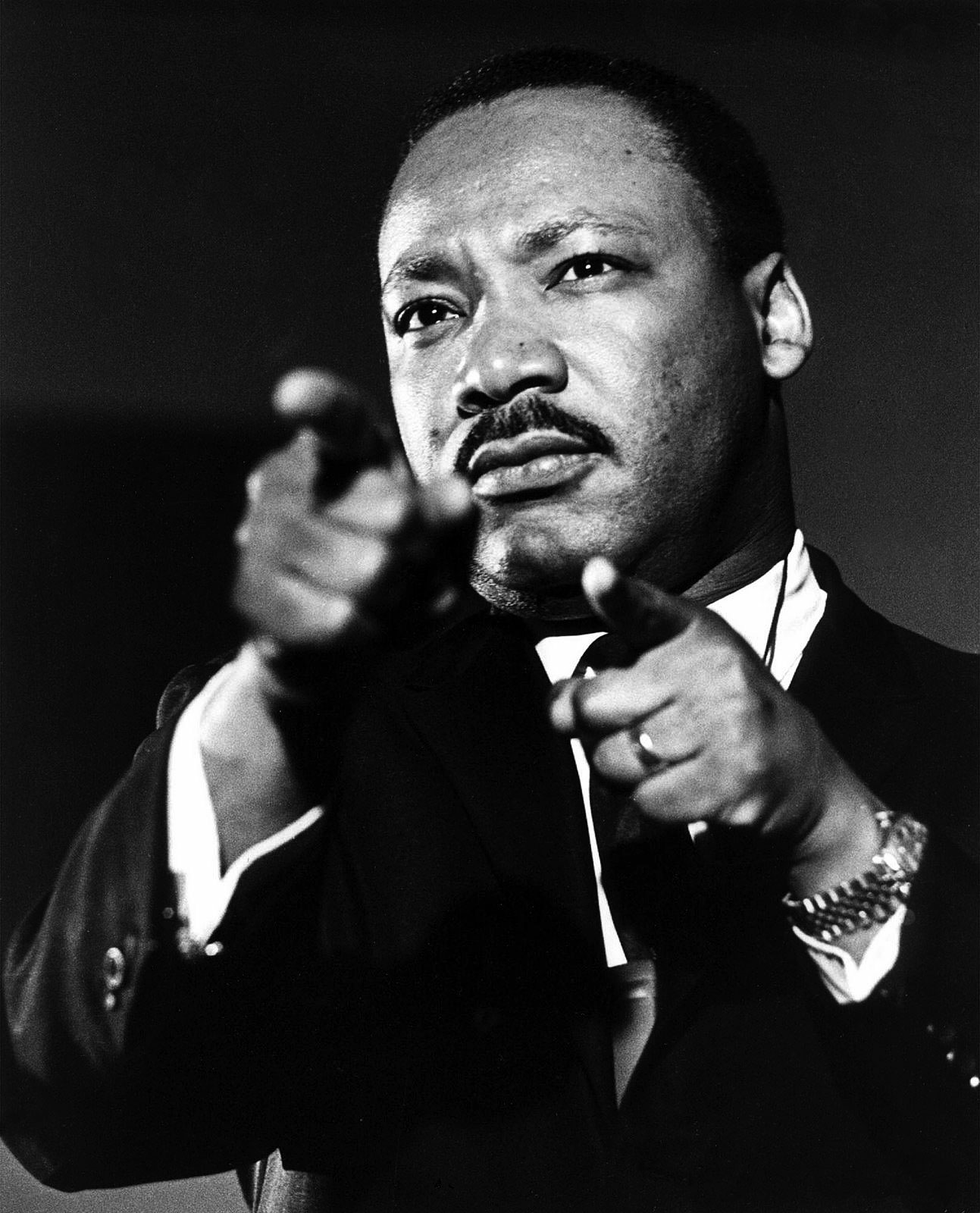 Martin Luther King double finger gun pointing Blank Meme Template