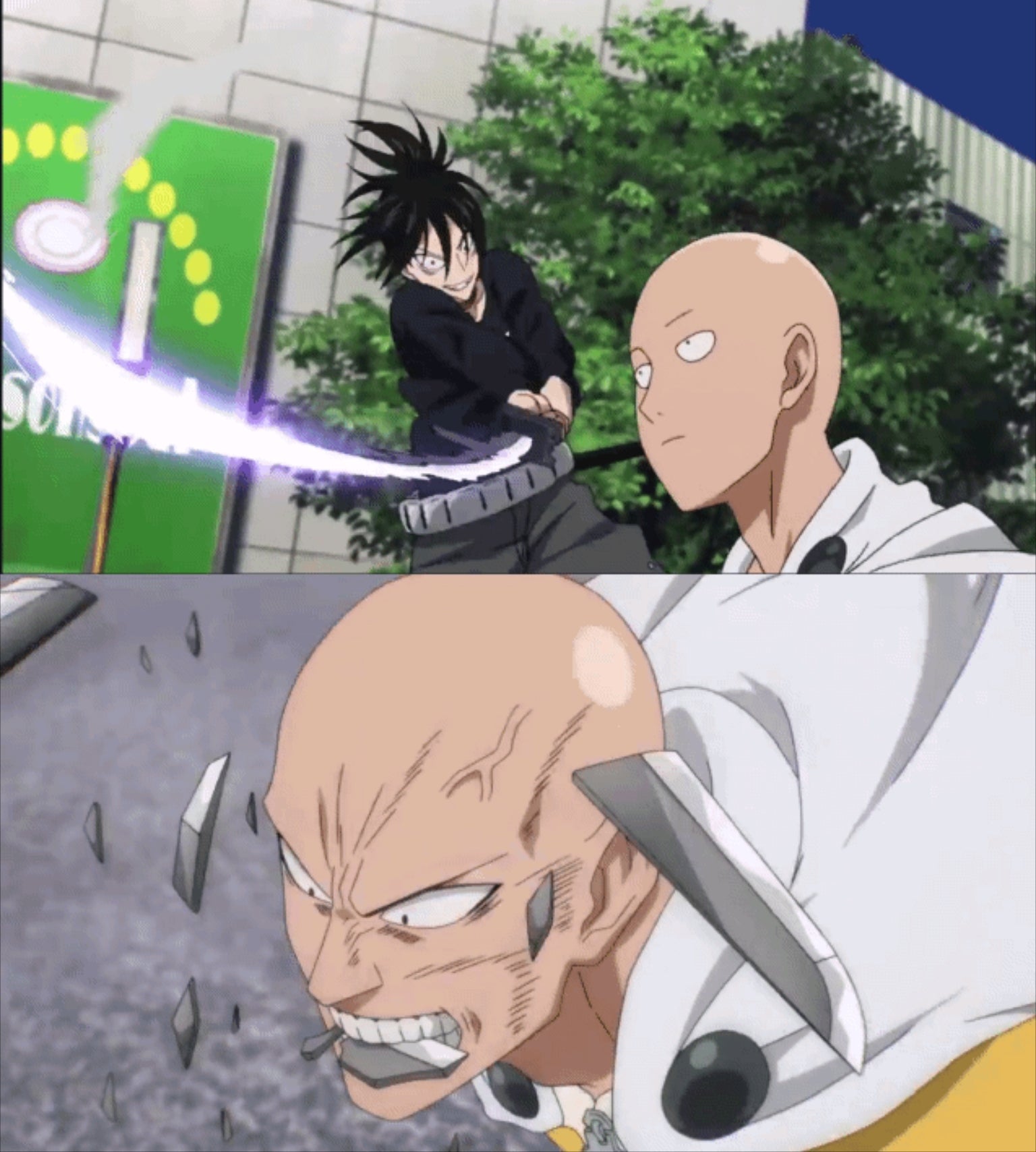 Saitama sword bite Blank Meme Template