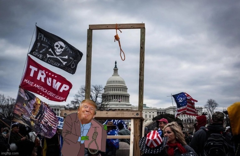 Capitol trump insurrection noose 1/6/21 | image tagged in trump,capitol hill,mike pence,noose,riot,trump supporters | made w/ Imgflip meme maker