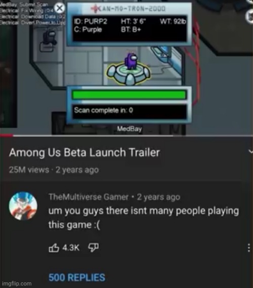 2 years ago | image tagged in among us,youtube comments | made w/ Imgflip meme maker