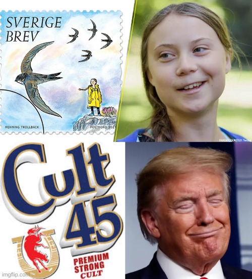 no words | image tagged in greta thunberg stamp,cult,donald trump,stupid people,conservative logic,future | made w/ Imgflip meme maker