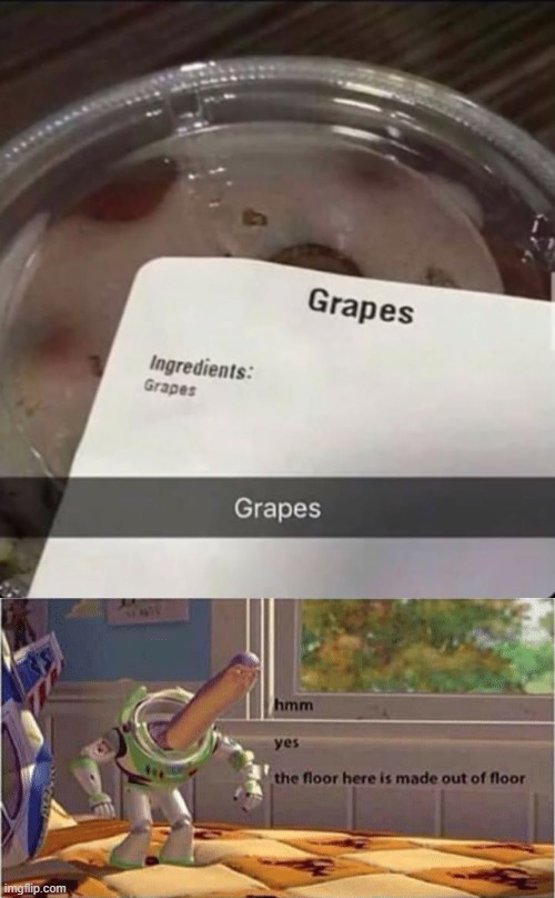 The grapes here is made out of Grapes... | made w/ Imgflip meme maker