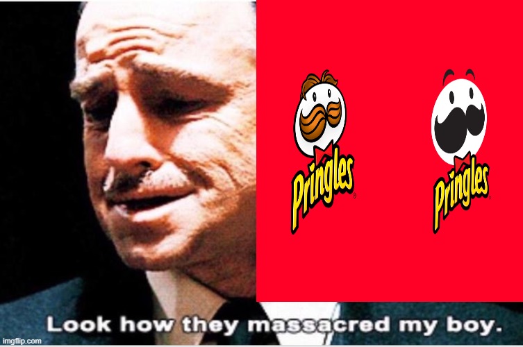 they ruined the pringles logo | image tagged in pringles,look how they massacred my boy,thomas had never seen such bullshit before | made w/ Imgflip meme maker