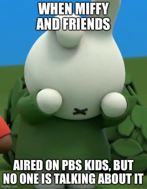 PBS Kids Miffy | WHEN MIFFY AND FRIENDS; AIRED ON PBS KIDS, BUT NO ONE IS TALKING ABOUT IT | image tagged in miffy,pbs kids,crying,dan,miffy crying | made w/ Imgflip meme maker