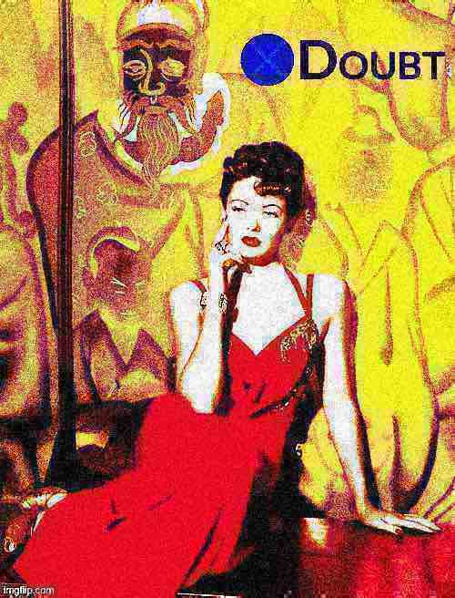 High Quality X doubt Gene Tierney deep-fried 3 Blank Meme Template