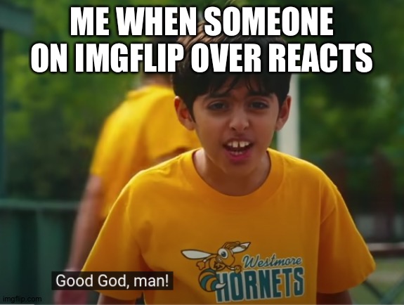 Hi | ME WHEN SOMEONE ON IMGFLIP OVER REACTS | image tagged in cheese touch,oh my god | made w/ Imgflip meme maker