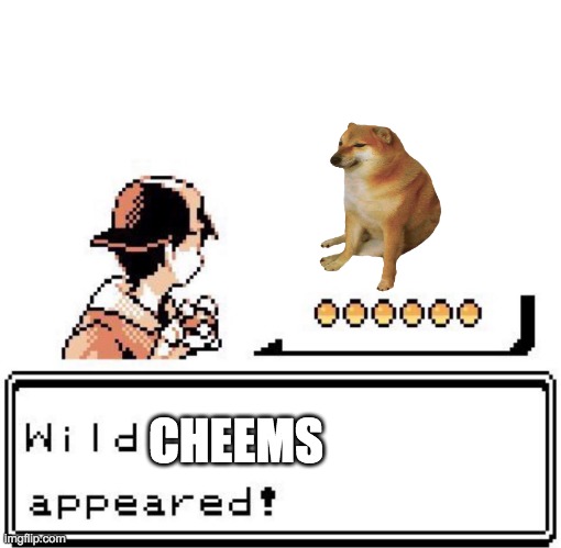 Blank Wild Pokemon Appears | CHEEMS | image tagged in blank wild pokemon appears | made w/ Imgflip meme maker