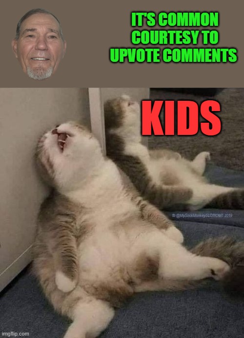 IT'S COMMON COURTESY TO UPVOTE COMMENTS; KIDS | made w/ Imgflip meme maker