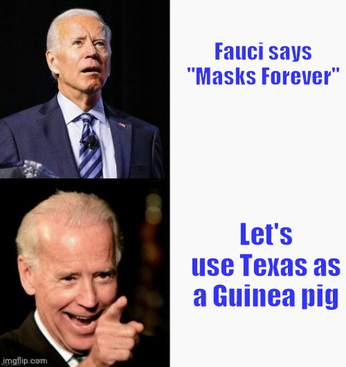 Fauci says "Masks Forever" Let's use Texas as a Guinea pig | image tagged in joe's got this | made w/ Imgflip meme maker