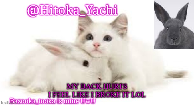Hitoka_Yachi | MY BACK HURTS
I FEEL LIKE I BROKE IT LOL | image tagged in hitoka_yachi | made w/ Imgflip meme maker