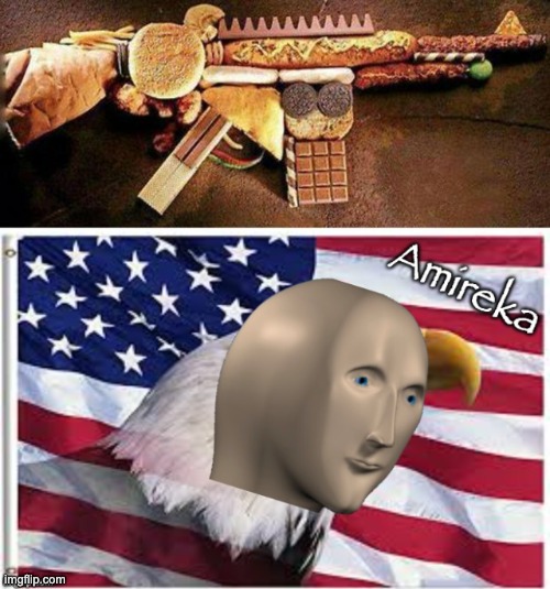 oh a gun | image tagged in meme man,america | made w/ Imgflip meme maker