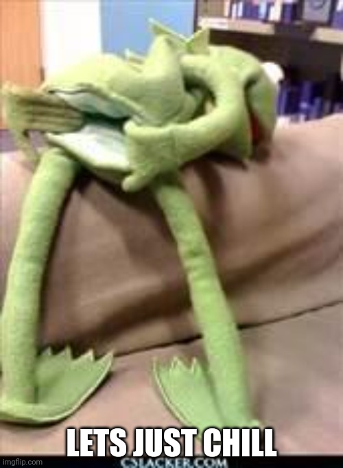Gay kermit | LETS JUST CHILL | image tagged in gay kermit | made w/ Imgflip meme maker