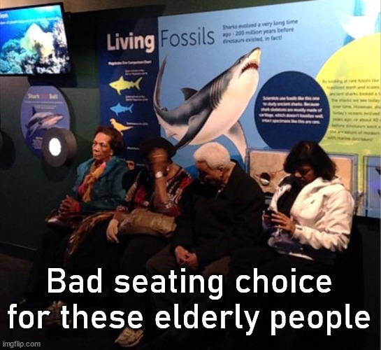 Bad seating choice for these elderly people | image tagged in eyeroll | made w/ Imgflip meme maker